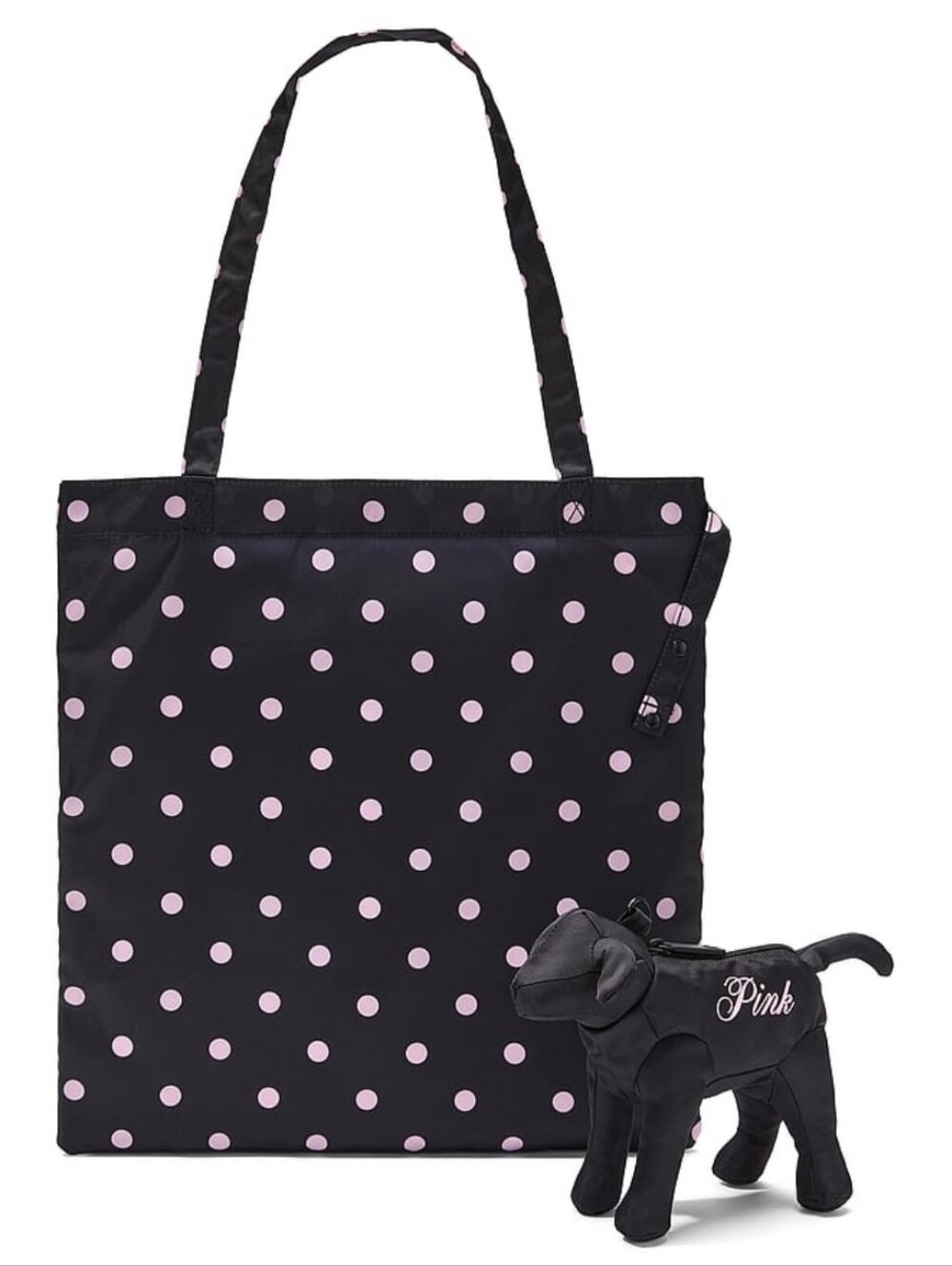 PINK VICTORIA'S SECRET Fold And Pack Dot Tote Bag